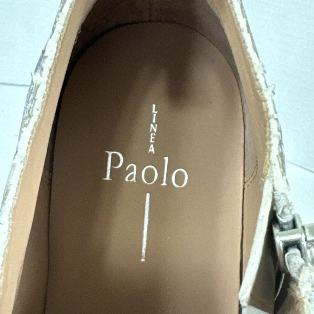 Linea Paolo NWOB Felicia III Wedge Sneaker Bootie 10M Black Snake‎ Print Leather